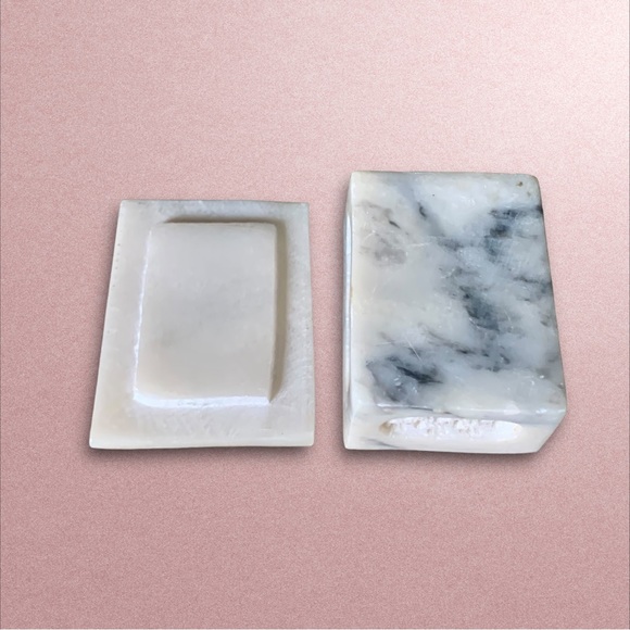 Marble Pietra Dura Trinket Box Floral Inlay Lattice Design - Picture 5 of 16